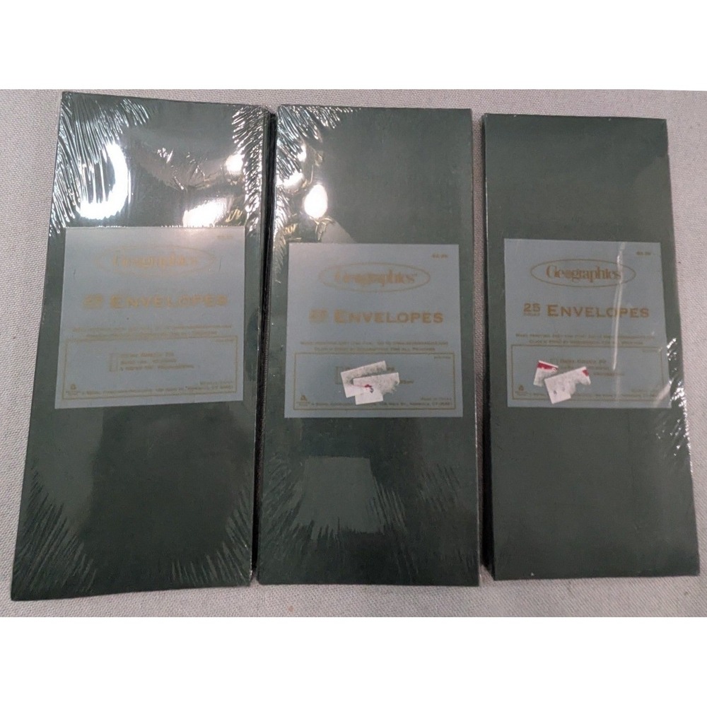 Geographics Envelopes Unisex OS Dark Green New 75 Count #10 Business 3 Pack